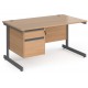 Harlow Straight Office Desk with Fixed Pedestal